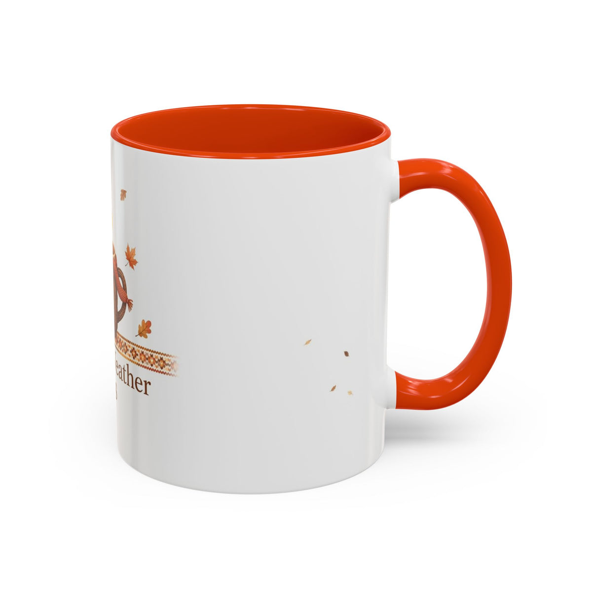 Sweater Weather Sips color accent ceramic coffee mug — Amanda's Brew House