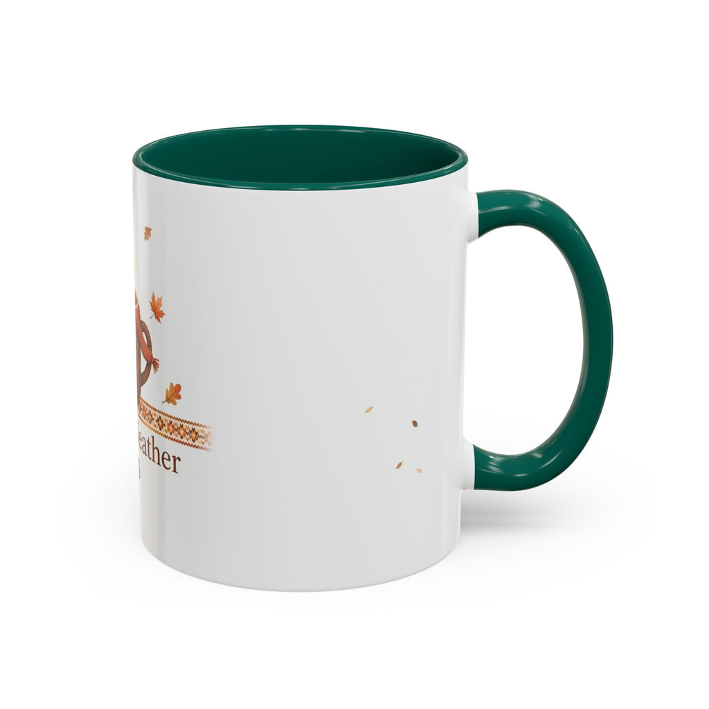 Sweater Weather Sips color accent ceramic coffee mug — Amanda's Brew House