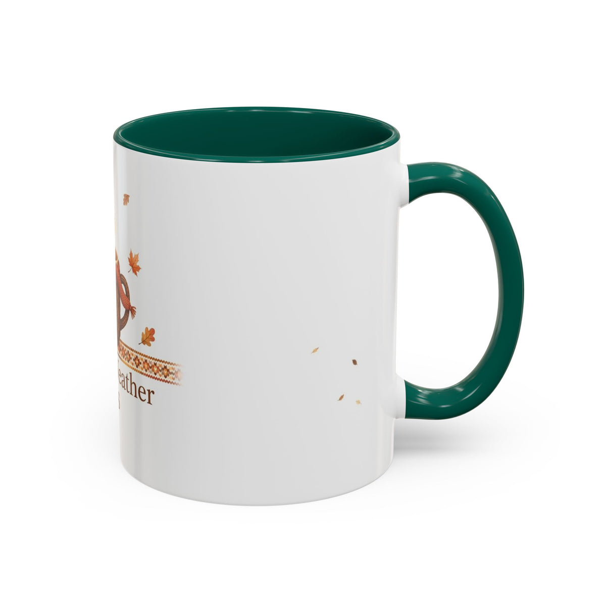 Sweater Weather Sips color accent ceramic coffee mug — Amanda's Brew House