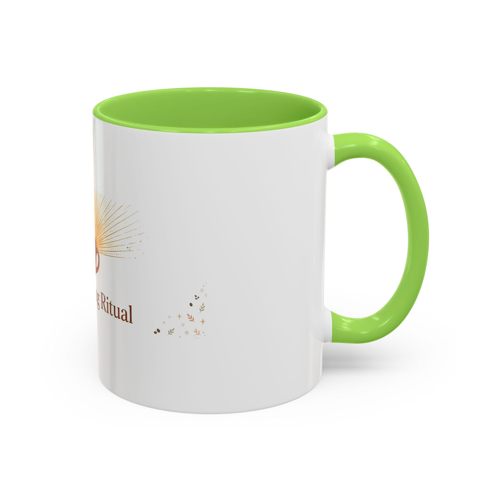 Slow Morning Ritual color accent ceramic coffee mug — Amanda's Brew House
