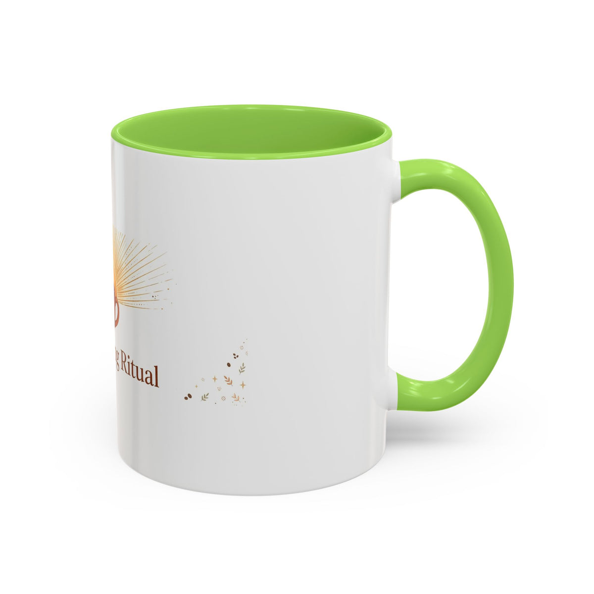 Slow Morning Ritual color accent ceramic coffee mug — Amanda's Brew House