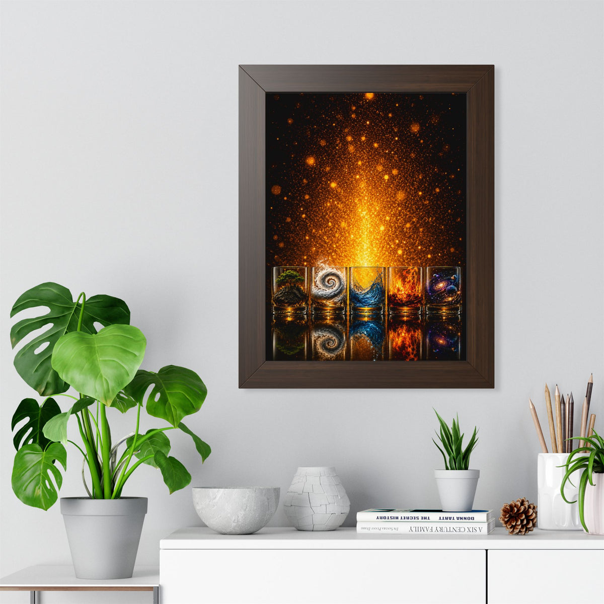 Elemental Fire Poster — Framed Vertical Wall Art