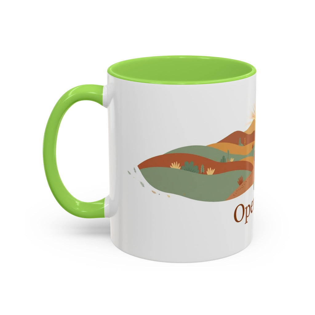 Open Road color accent ceramic coffee mug — Amanda's Brew House