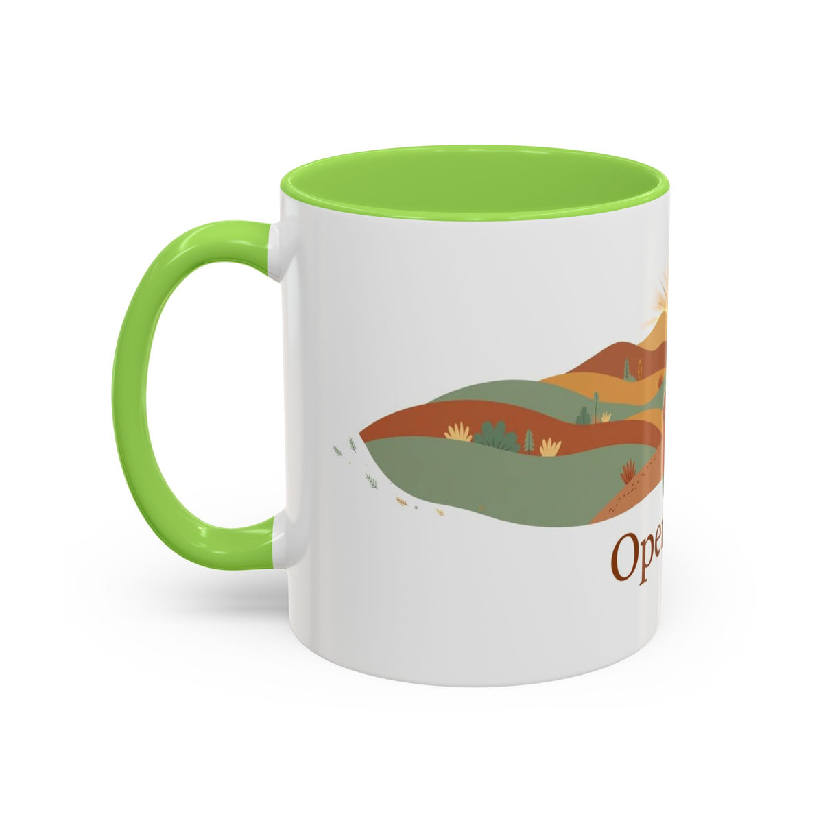 Open Road color accent ceramic coffee mug — Amanda's Brew House