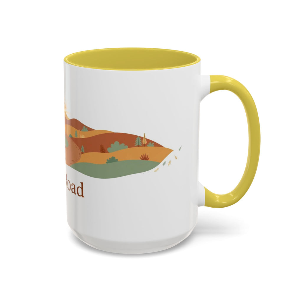 Open Road color accent ceramic coffee mug — Amanda's Brew House