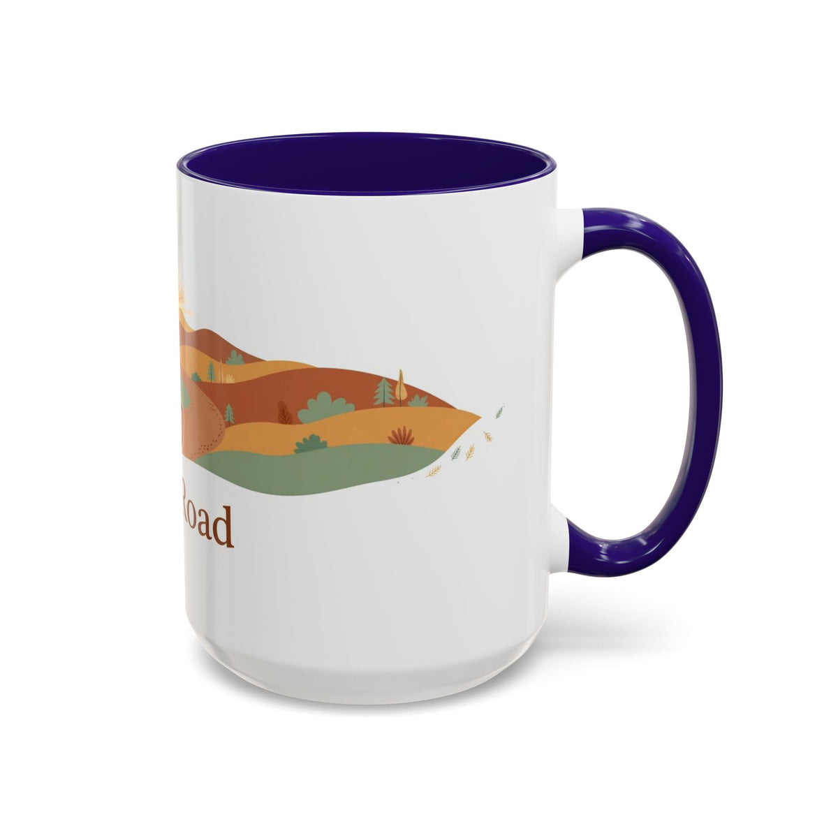 Open Road color accent ceramic coffee mug — Amanda's Brew House