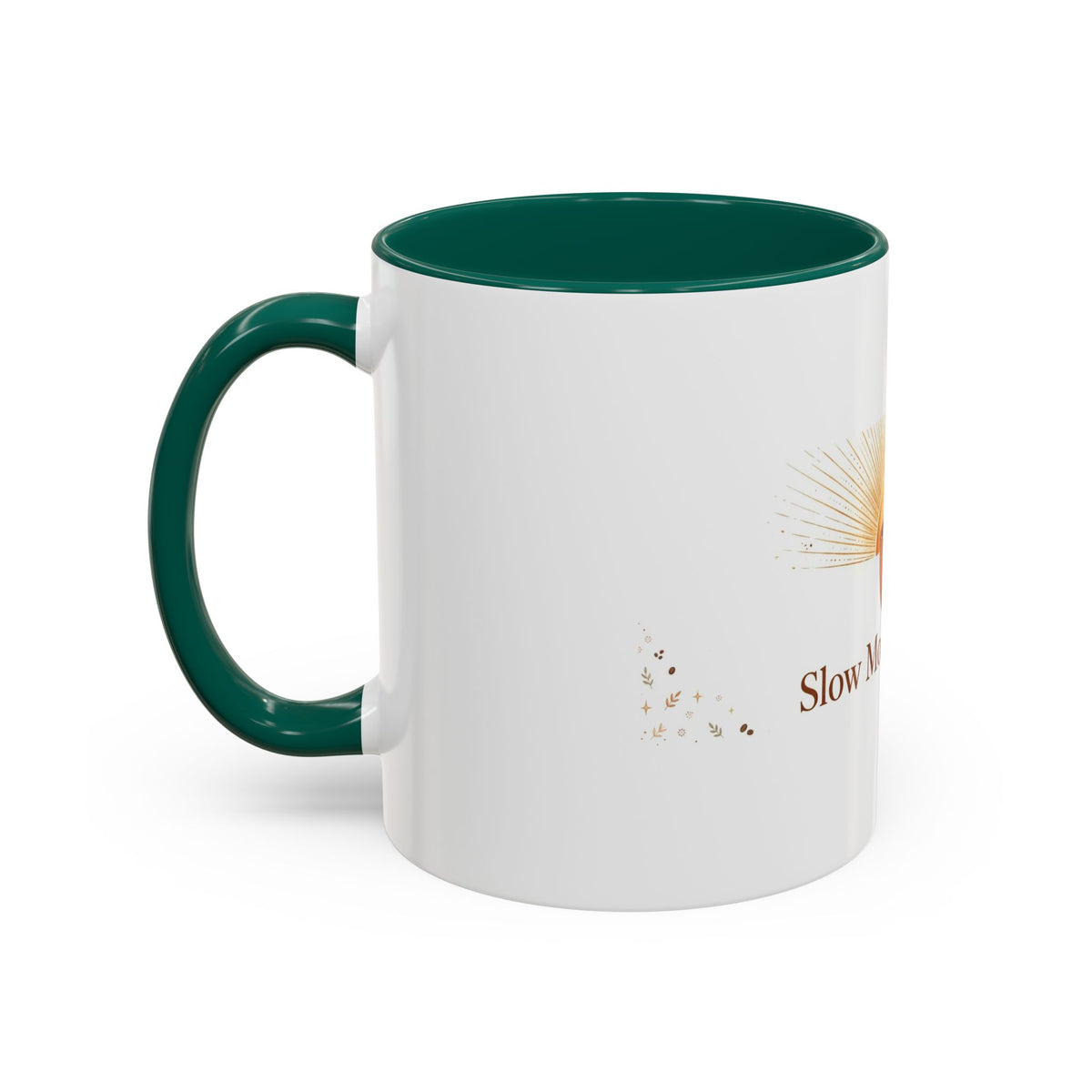 Slow Morning Ritual color accent ceramic coffee mug — Amanda's Brew House