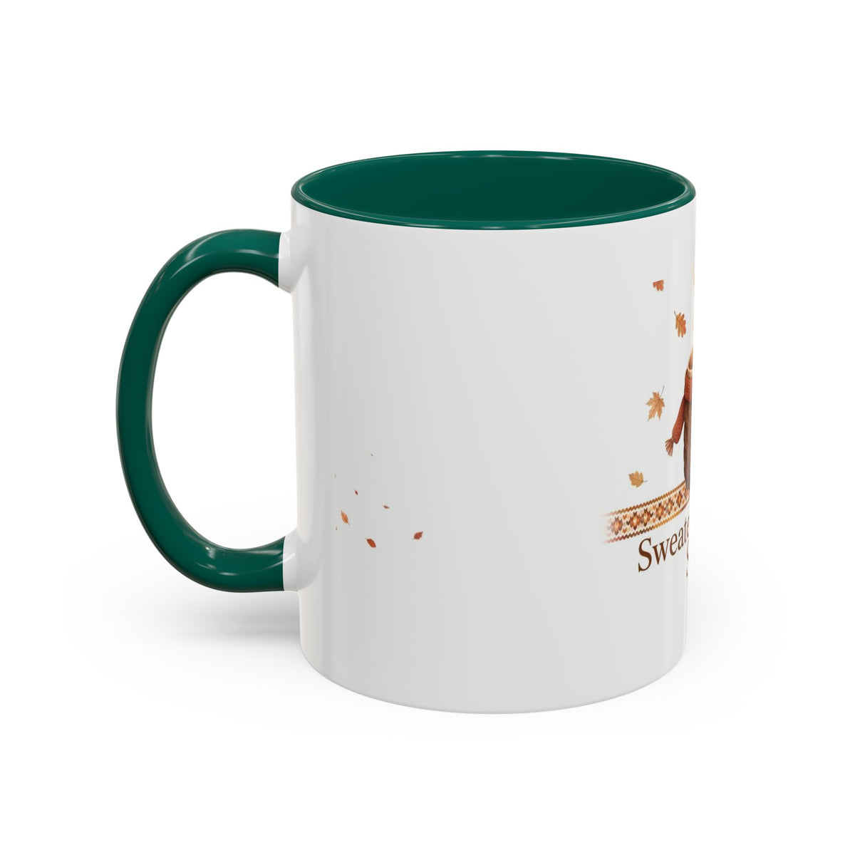 Sweater Weather Sips color accent ceramic coffee mug — Amanda's Brew House