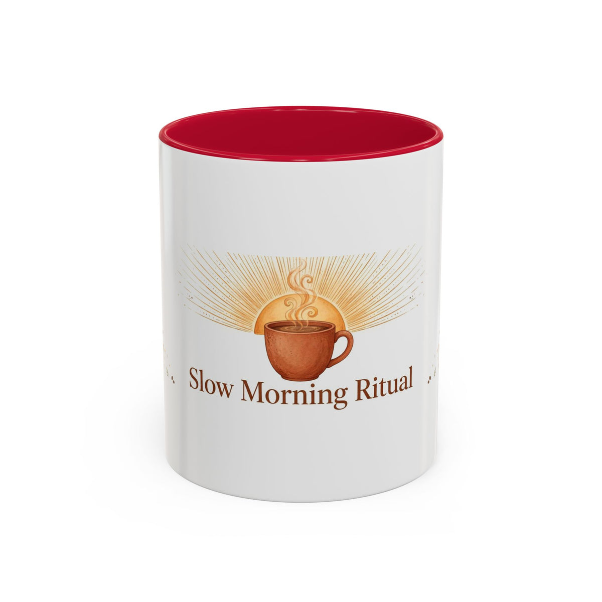 Slow Morning Ritual color accent ceramic coffee mug — Amanda's Brew House