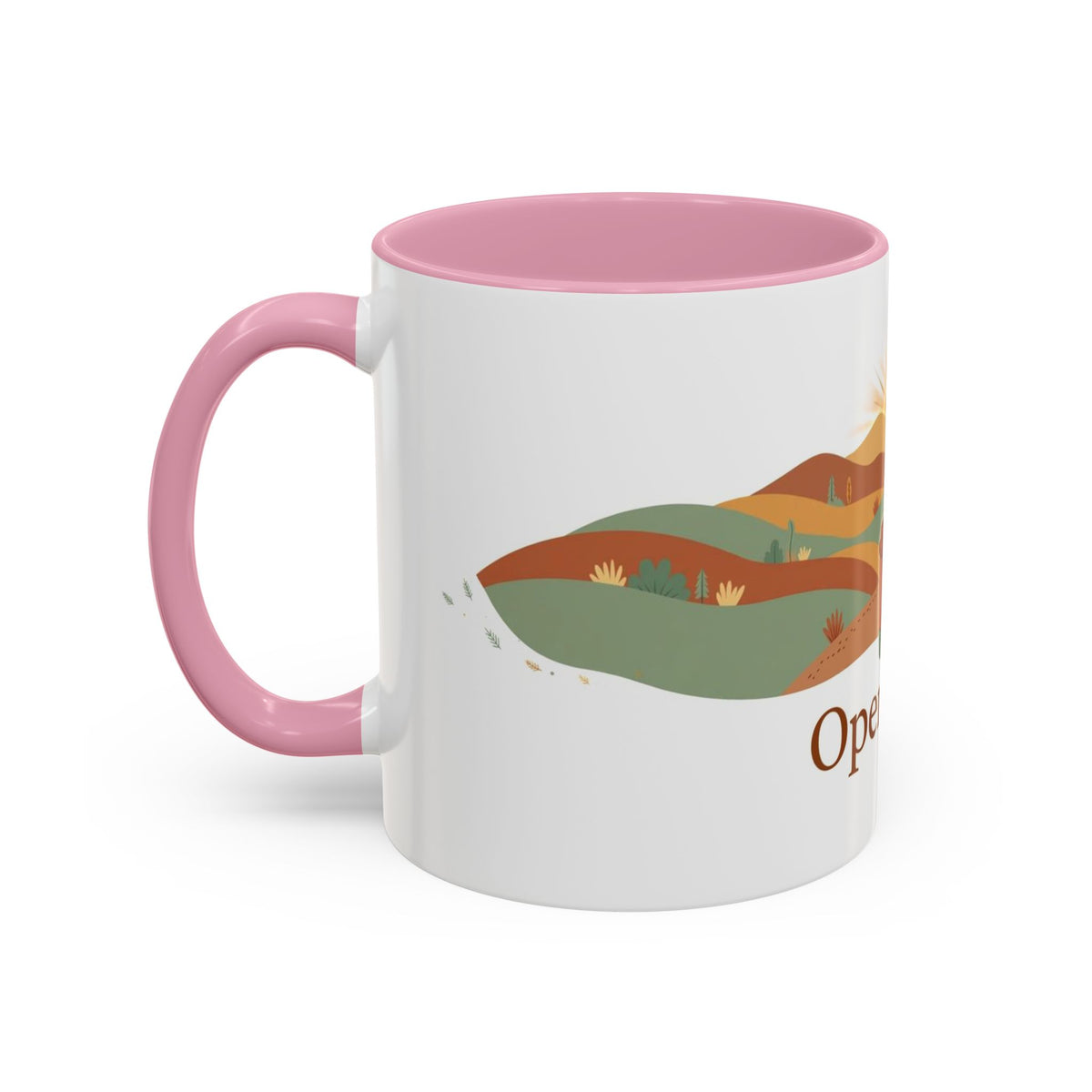 Open Road color accent ceramic coffee mug — Amanda's Brew House