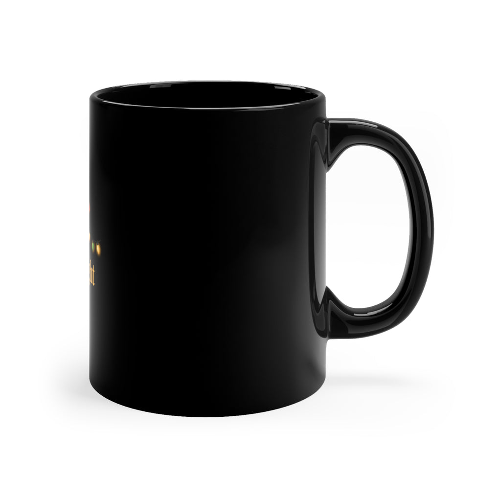 Merry & Bright — Christmas Coffee Mug | Black 11oz Ceramic