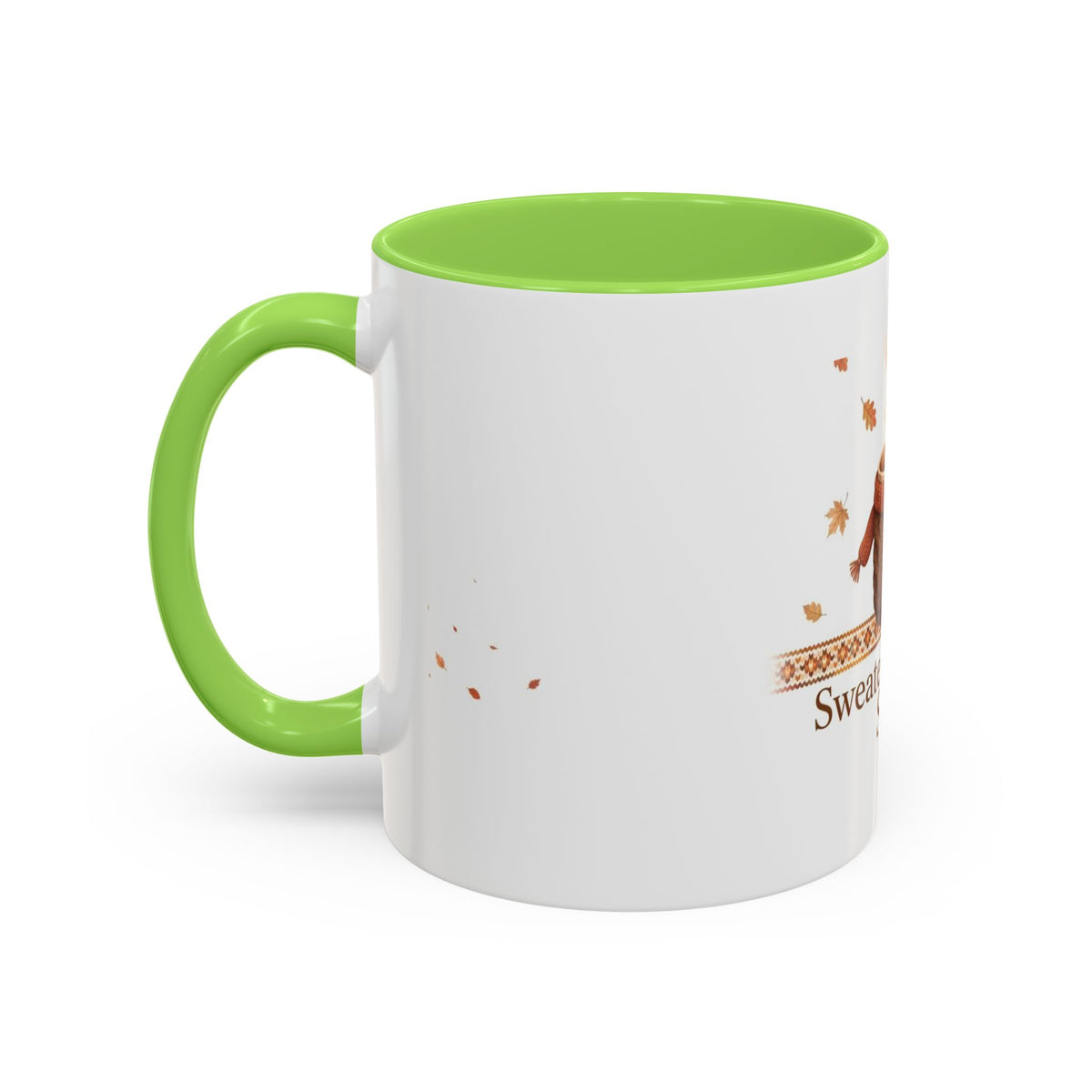 Sweater Weather Sips color accent ceramic coffee mug — Amanda's Brew House