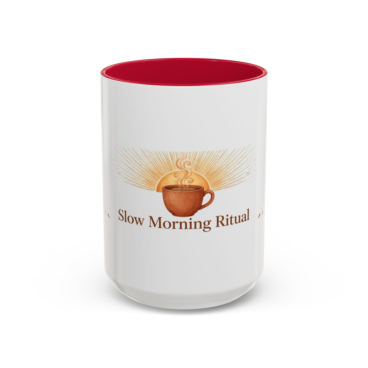 Slow Morning Ritual color accent ceramic coffee mug — Amanda's Brew House
