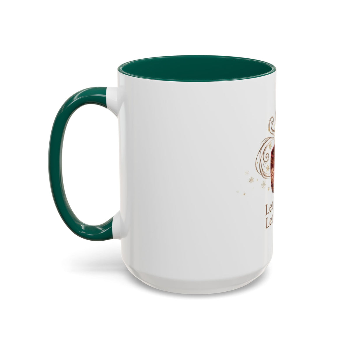 Let It Snow, Let It Brew color accent ceramic coffee mug — Amanda's Brew House