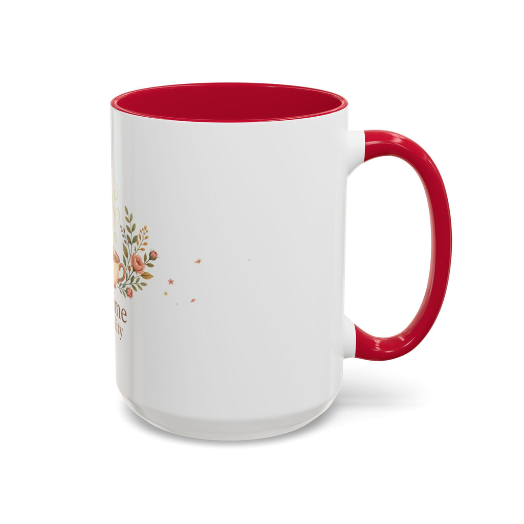 Tea Time Tranquility color accent ceramic tea mug — Amanda's Brew House