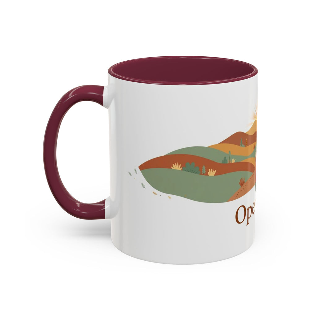 Open Road color accent ceramic coffee mug — Amanda's Brew House
