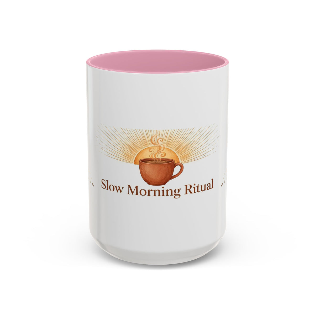 Slow Morning Ritual color accent ceramic coffee mug — Amanda's Brew House
