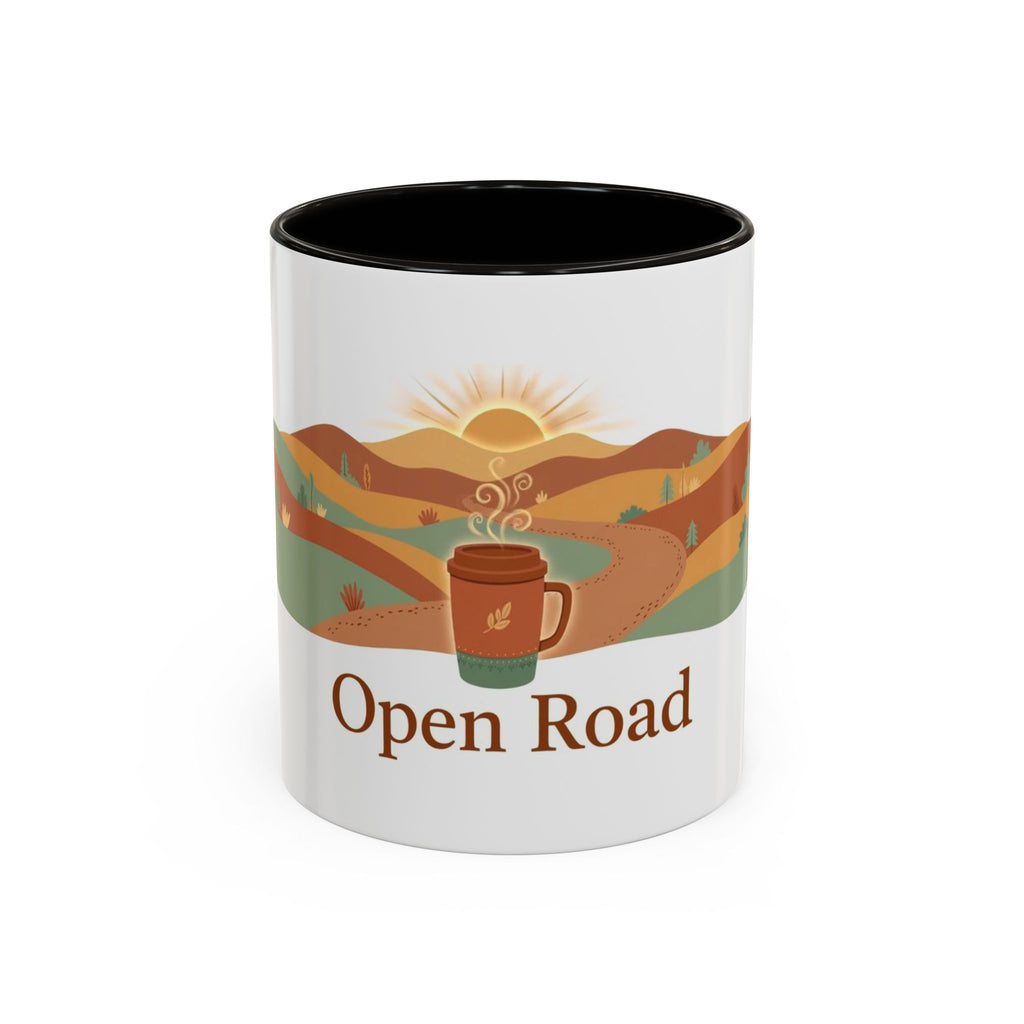 Open Road color accent ceramic coffee mug — Amanda's Brew House