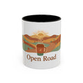 Open Road color accent ceramic coffee mug — Amanda's Brew House