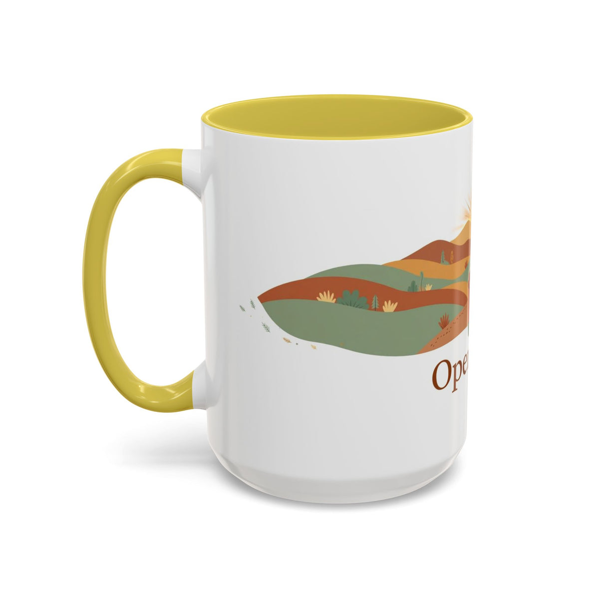Open Road color accent ceramic coffee mug — Amanda's Brew House