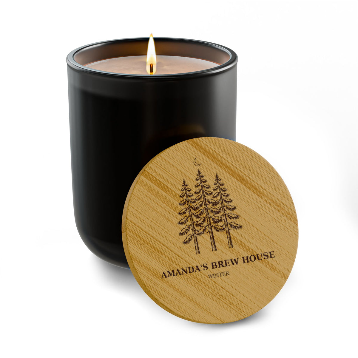 Engraved Winter Pines Soy Candle — 14oz Scented Holiday Candle
