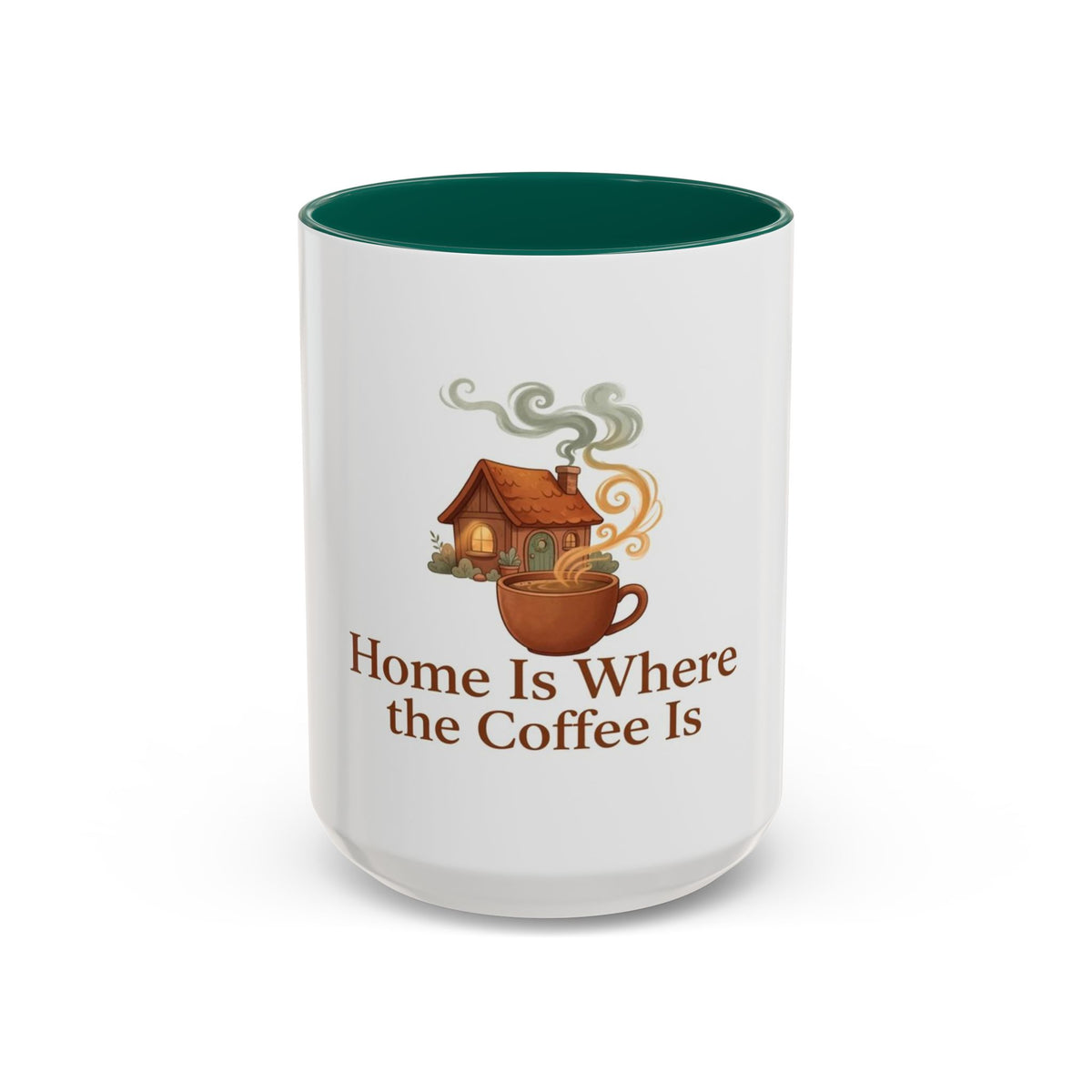 Home Is Where the Coffee Is color accent ceramic coffee mug — Amanda's Brew House