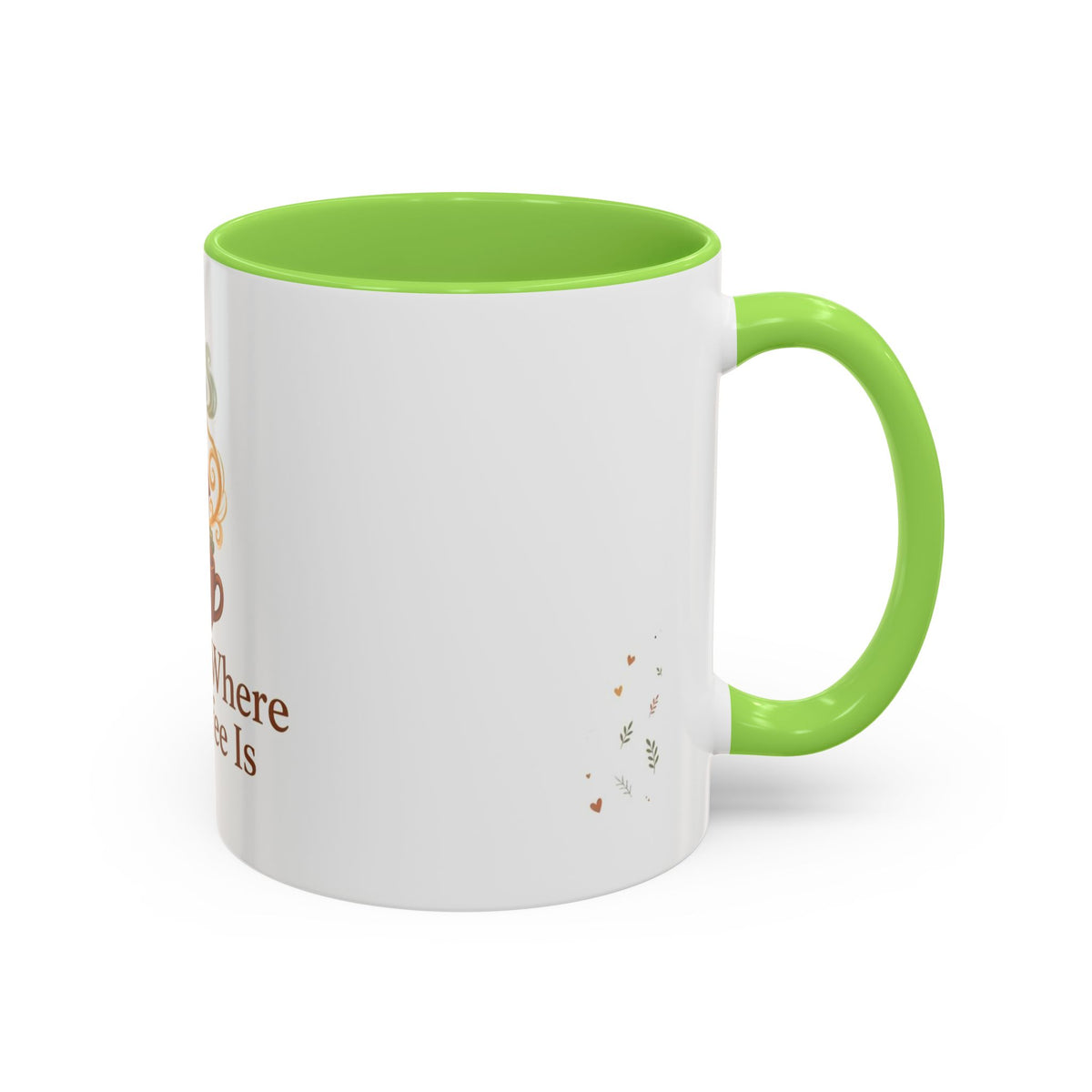 Home Is Where the Coffee Is color accent ceramic coffee mug — Amanda's Brew House