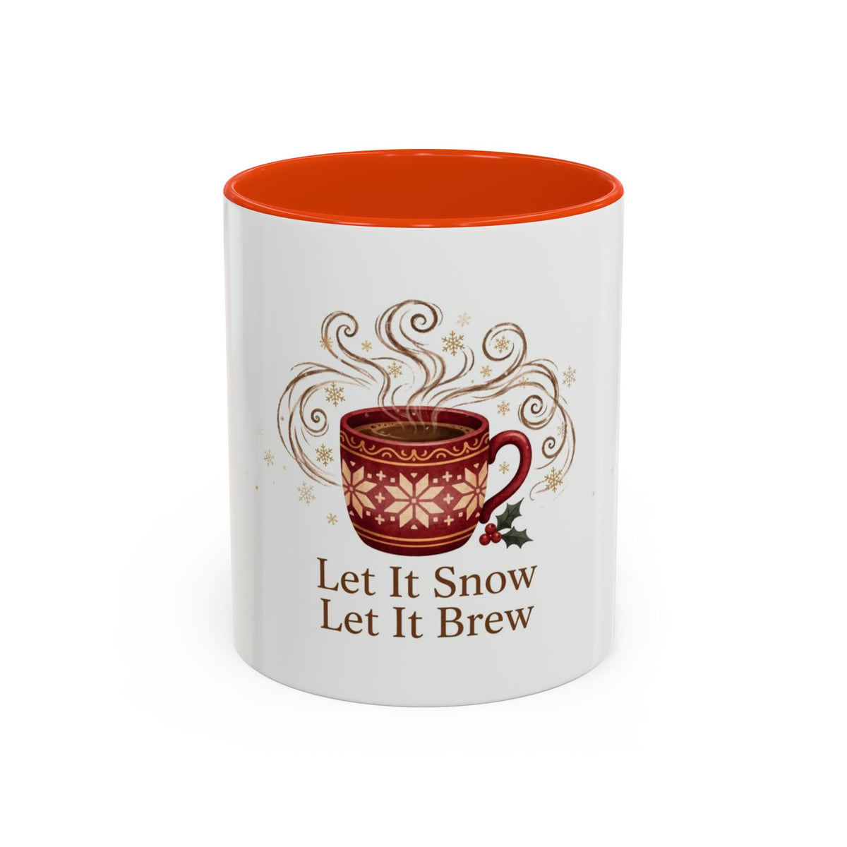Let It Snow, Let It Brew color accent ceramic coffee mug — Amanda's Brew House