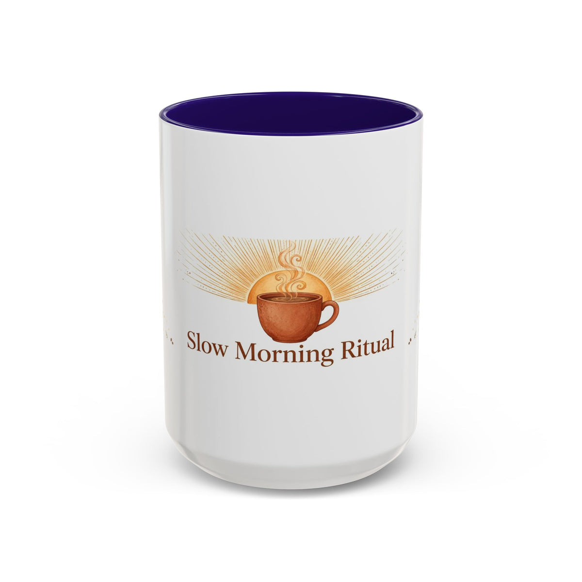 Slow Morning Ritual color accent ceramic coffee mug — Amanda's Brew House