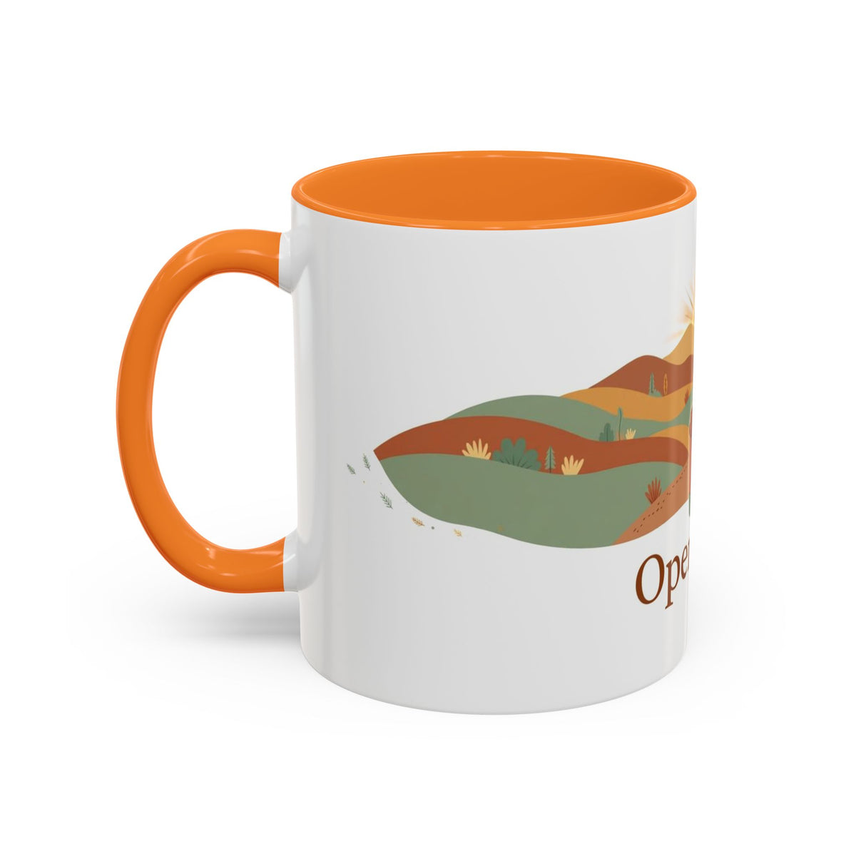Open Road color accent ceramic coffee mug — Amanda's Brew House