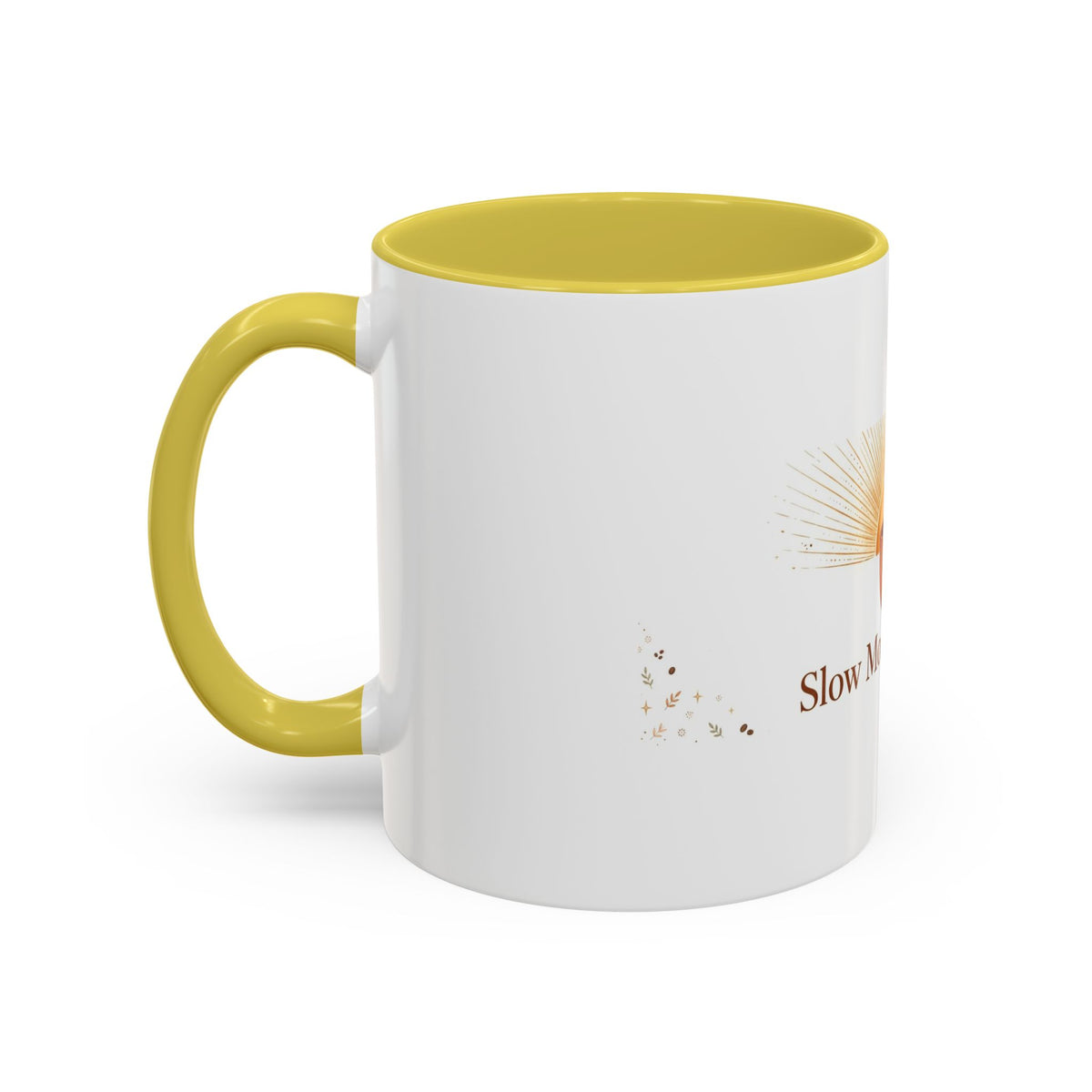 Slow Morning Ritual color accent ceramic coffee mug — Amanda's Brew House