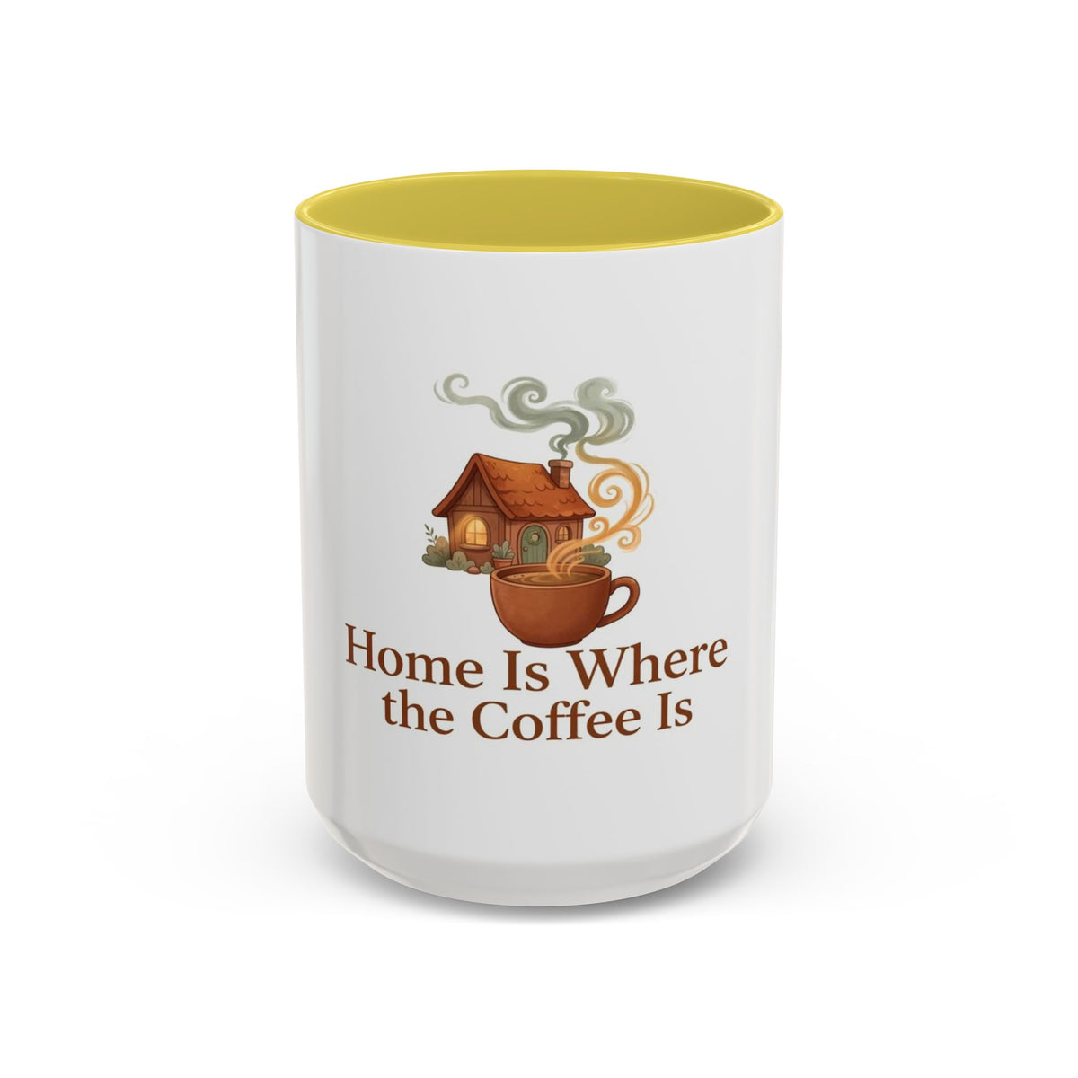 Home Is Where the Coffee Is color accent ceramic coffee mug — Amanda's Brew House