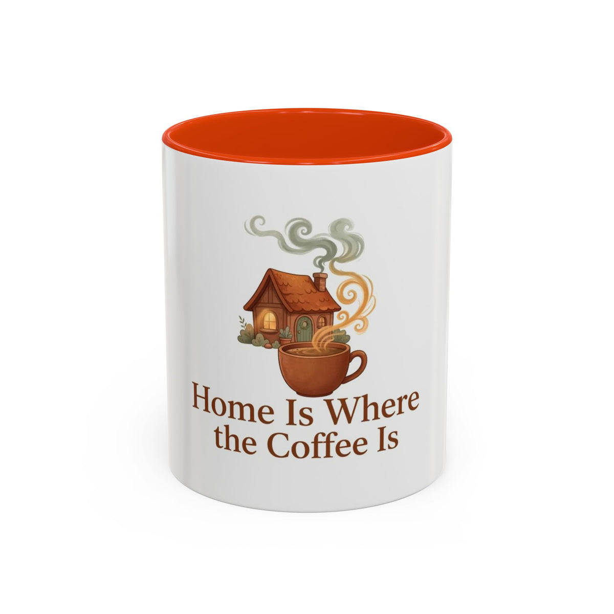 Home Is Where the Coffee Is color accent ceramic coffee mug — Amanda's Brew House
