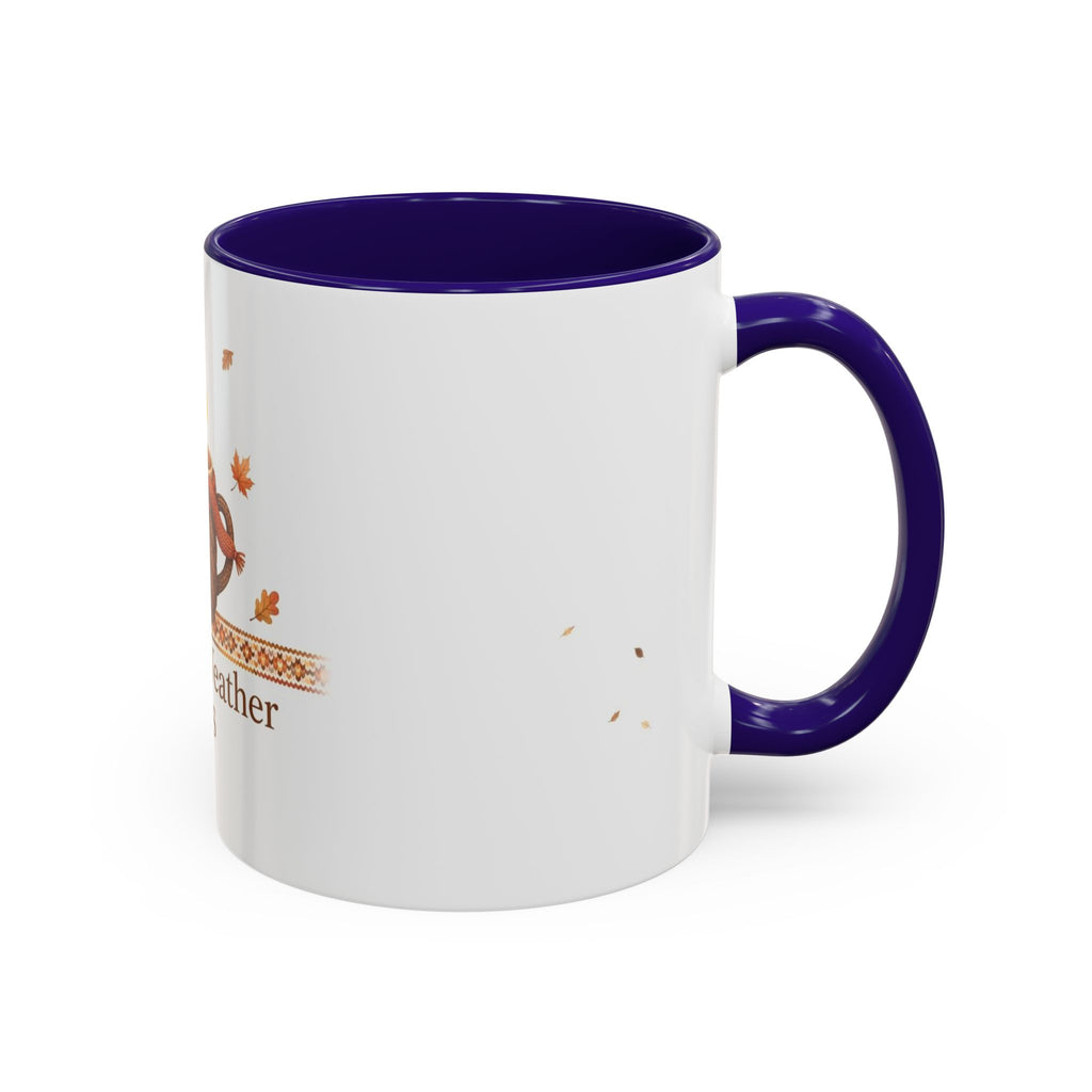 Sweater Weather Sips color accent ceramic coffee mug — Amanda's Brew House