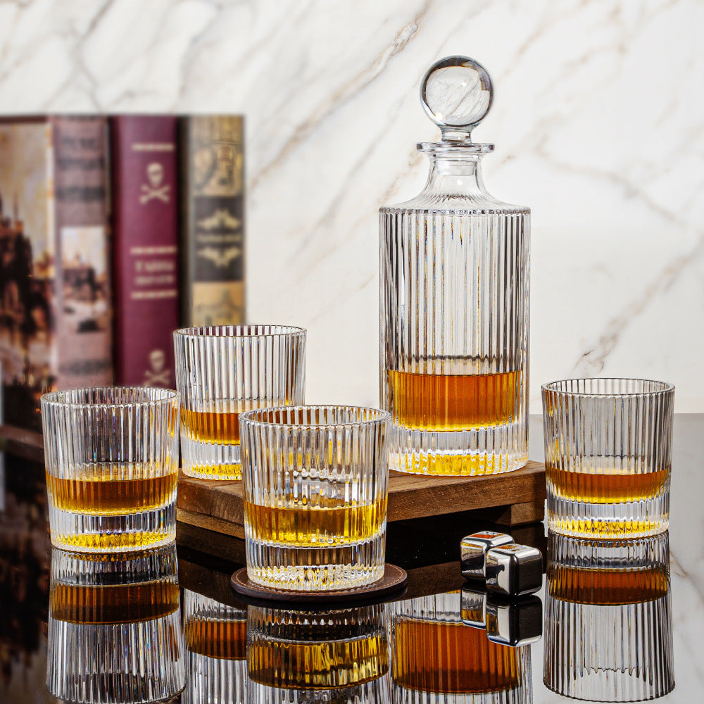 Crystal Whiskey Decanter Set with Lid & Barware Glasses — product image from Amanda's Brew House