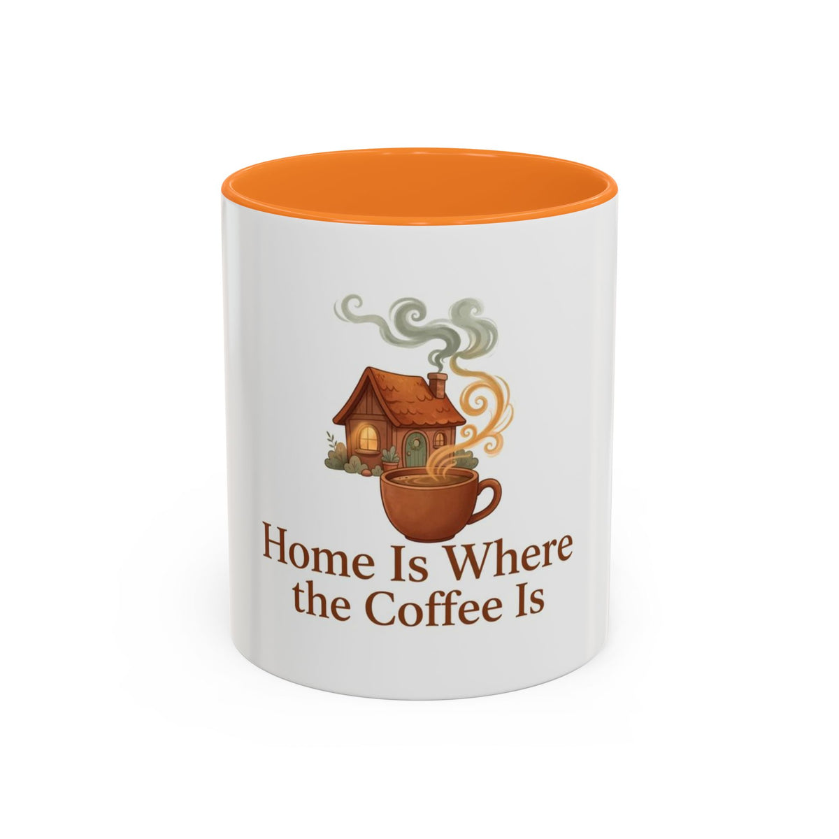 Home Is Where the Coffee Is color accent ceramic coffee mug — Amanda's Brew House