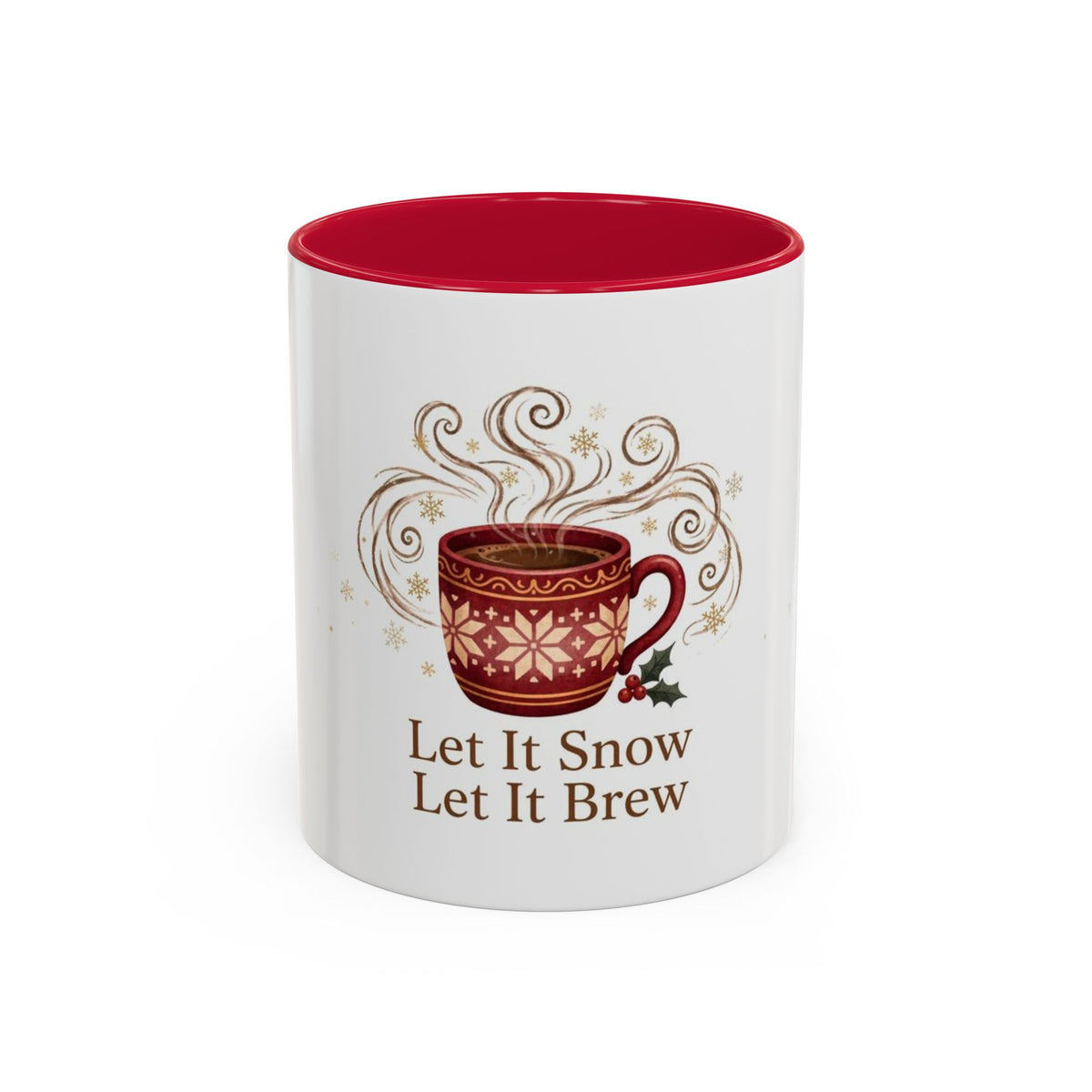 Let It Snow, Let It Brew color accent ceramic coffee mug — Amanda's Brew House
