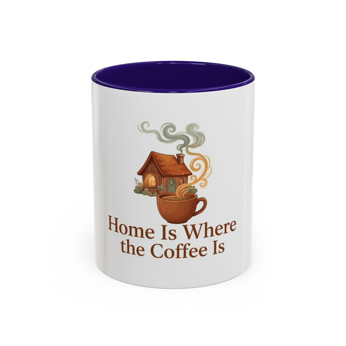 Home Is Where the Coffee Is color accent ceramic coffee mug — Amanda's Brew House