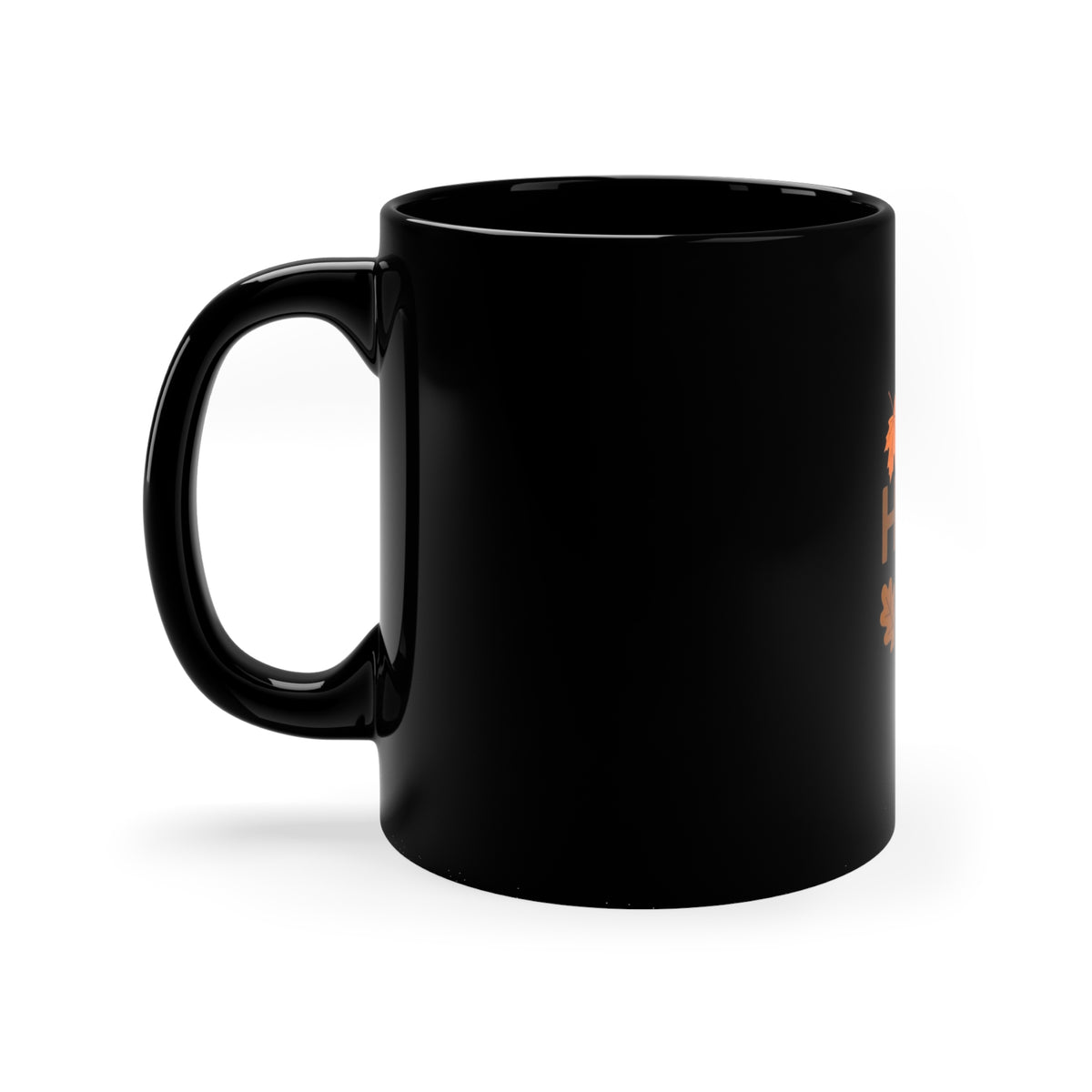 Hello Fall — Autumn Leaves Coffee Mug | Black 11oz Ceramic