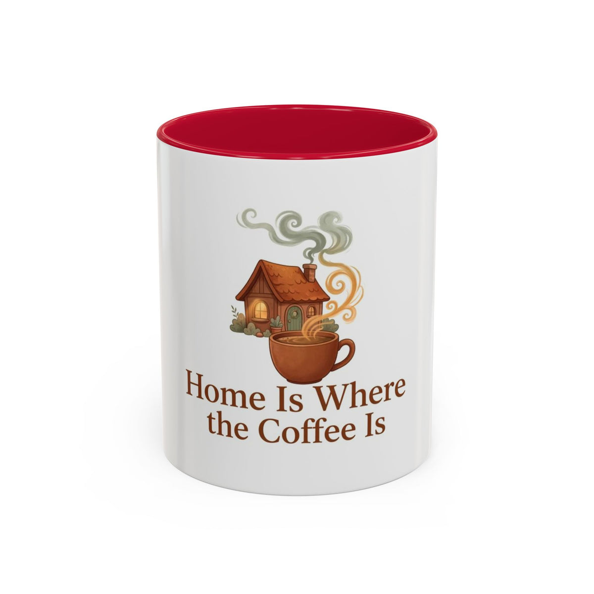Home Is Where the Coffee Is color accent ceramic coffee mug — Amanda's Brew House