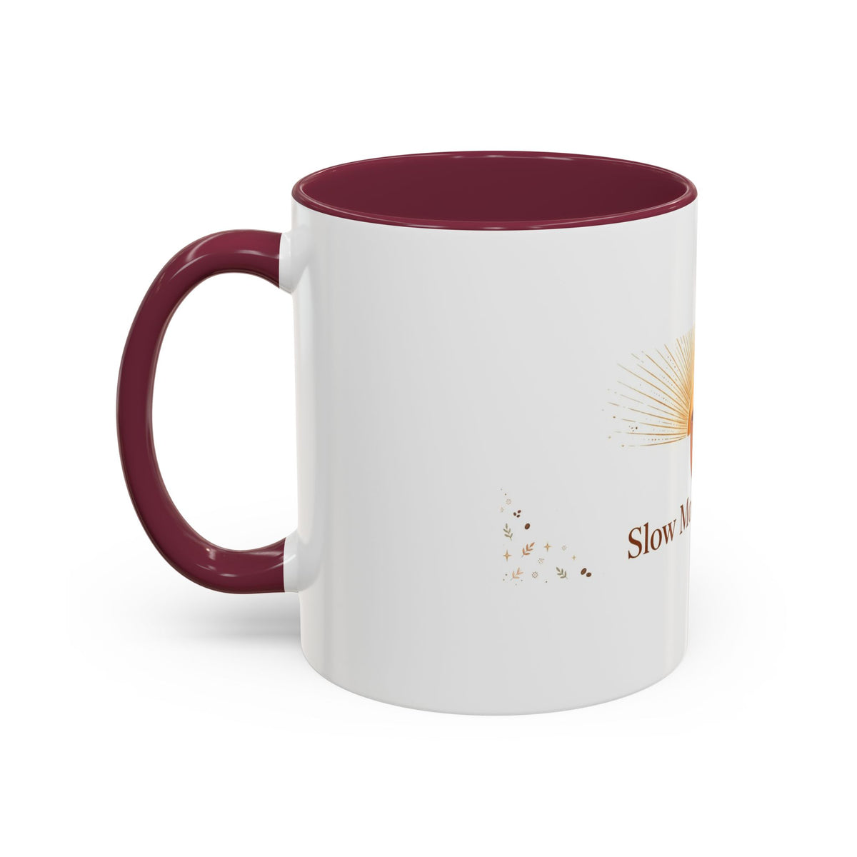 Slow Morning Ritual color accent ceramic coffee mug — Amanda's Brew House