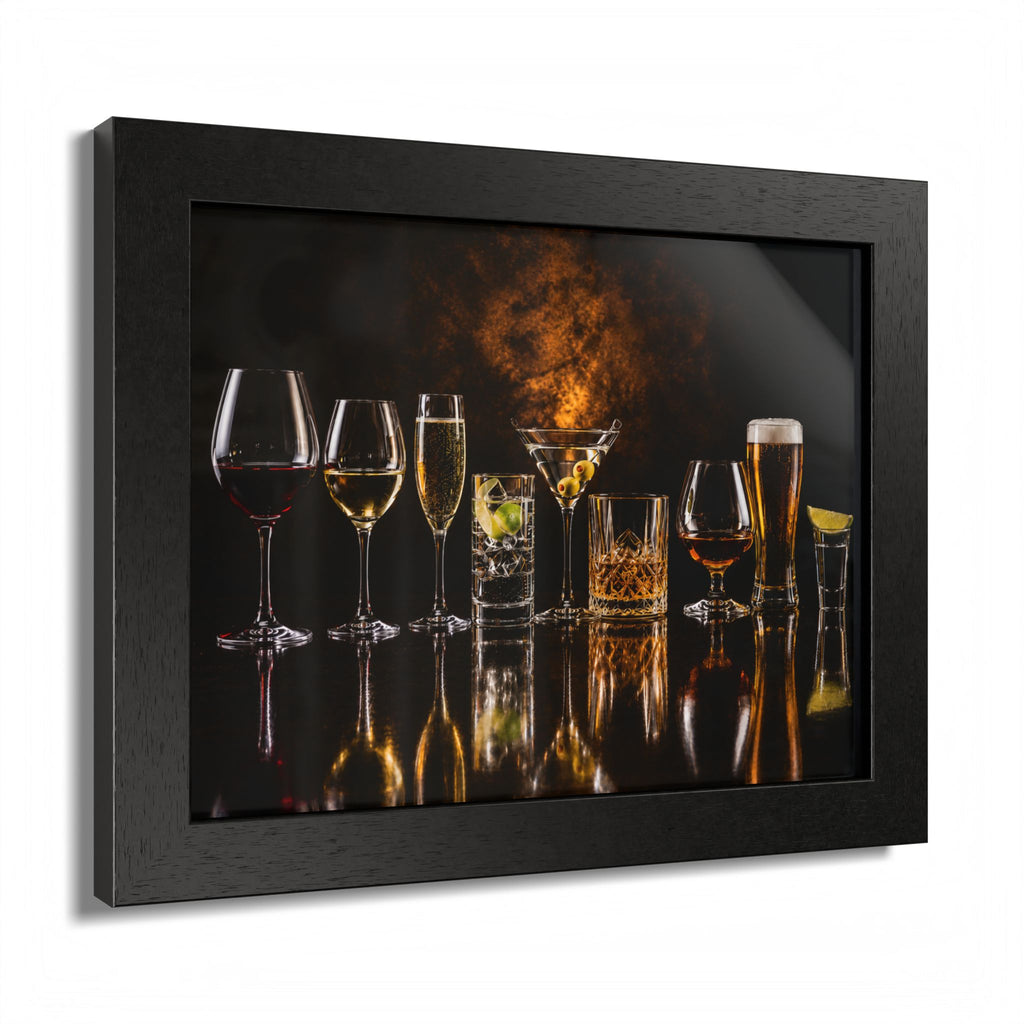 Cocktail Glasses Framed Wall Art