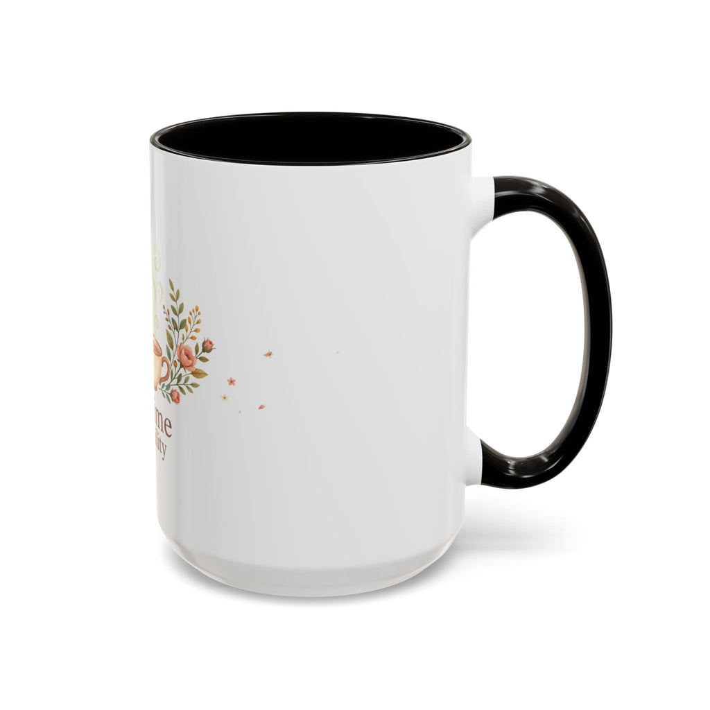 Tea Time Tranquility color accent ceramic tea mug — Amanda's Brew House