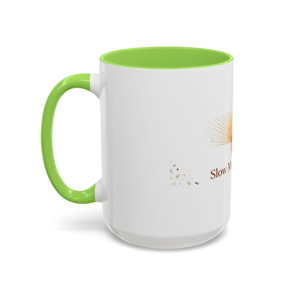 Slow Morning Ritual color accent ceramic coffee mug — Amanda's Brew House