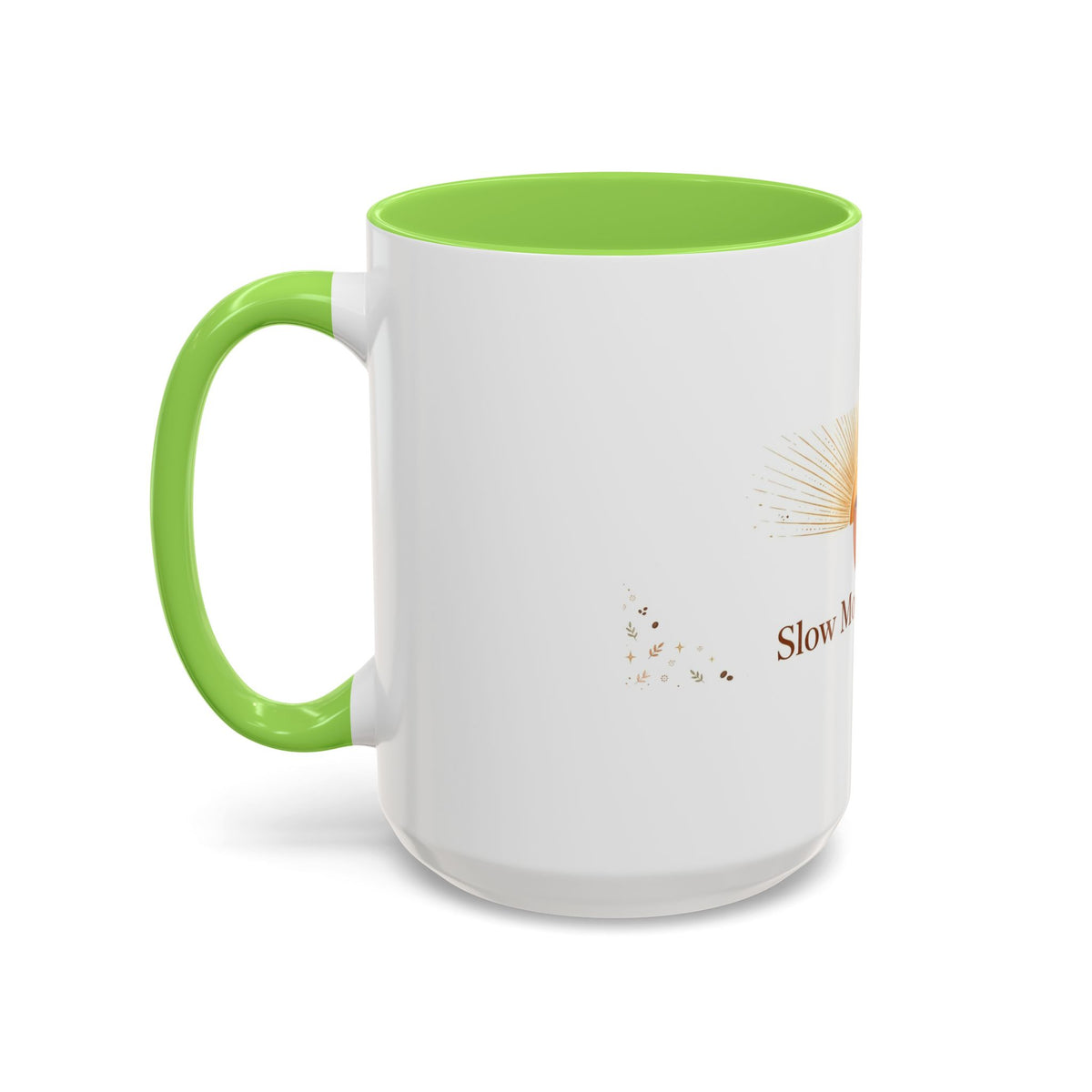 Slow Morning Ritual color accent ceramic coffee mug — Amanda's Brew House