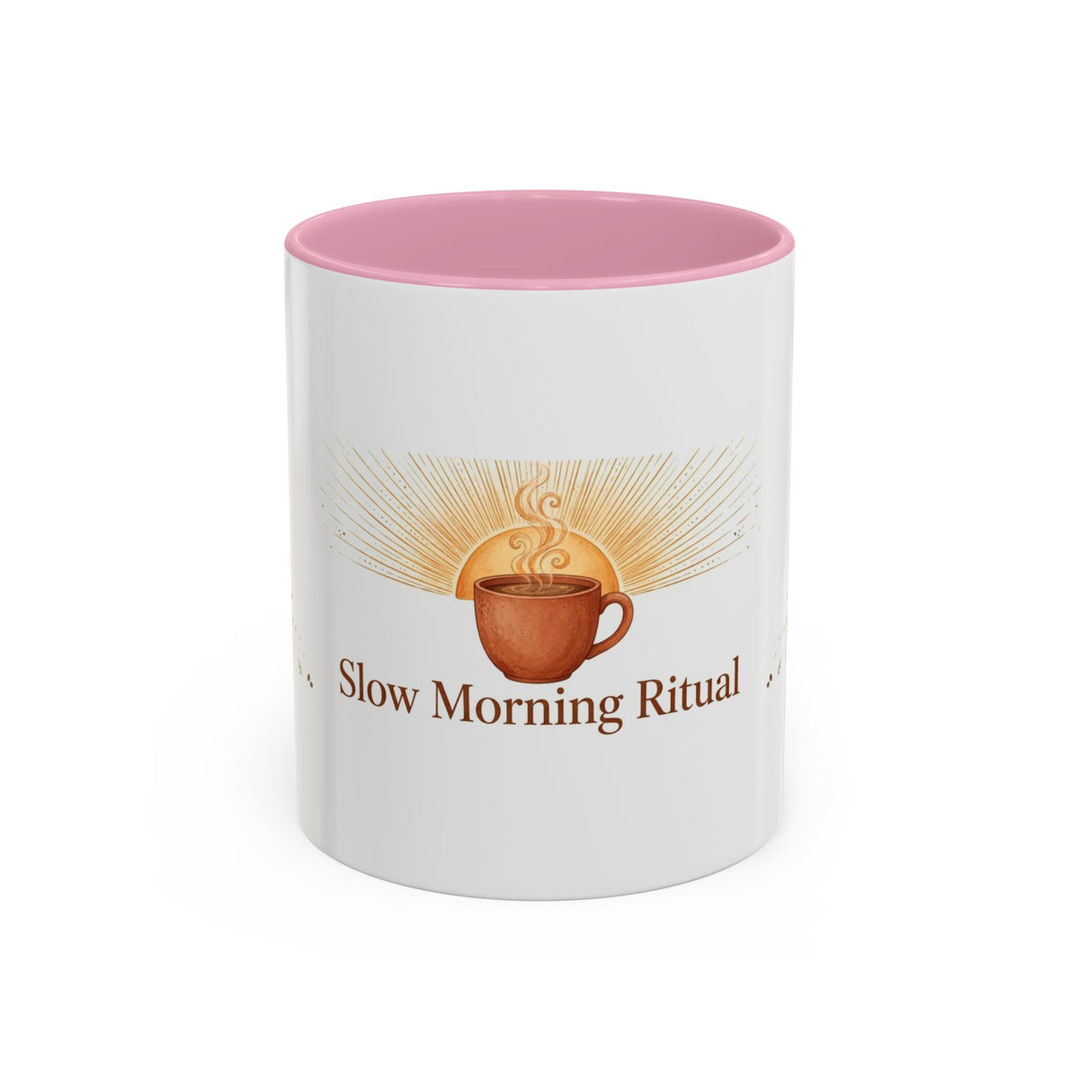 Slow Morning Ritual color accent ceramic coffee mug — Amanda's Brew House