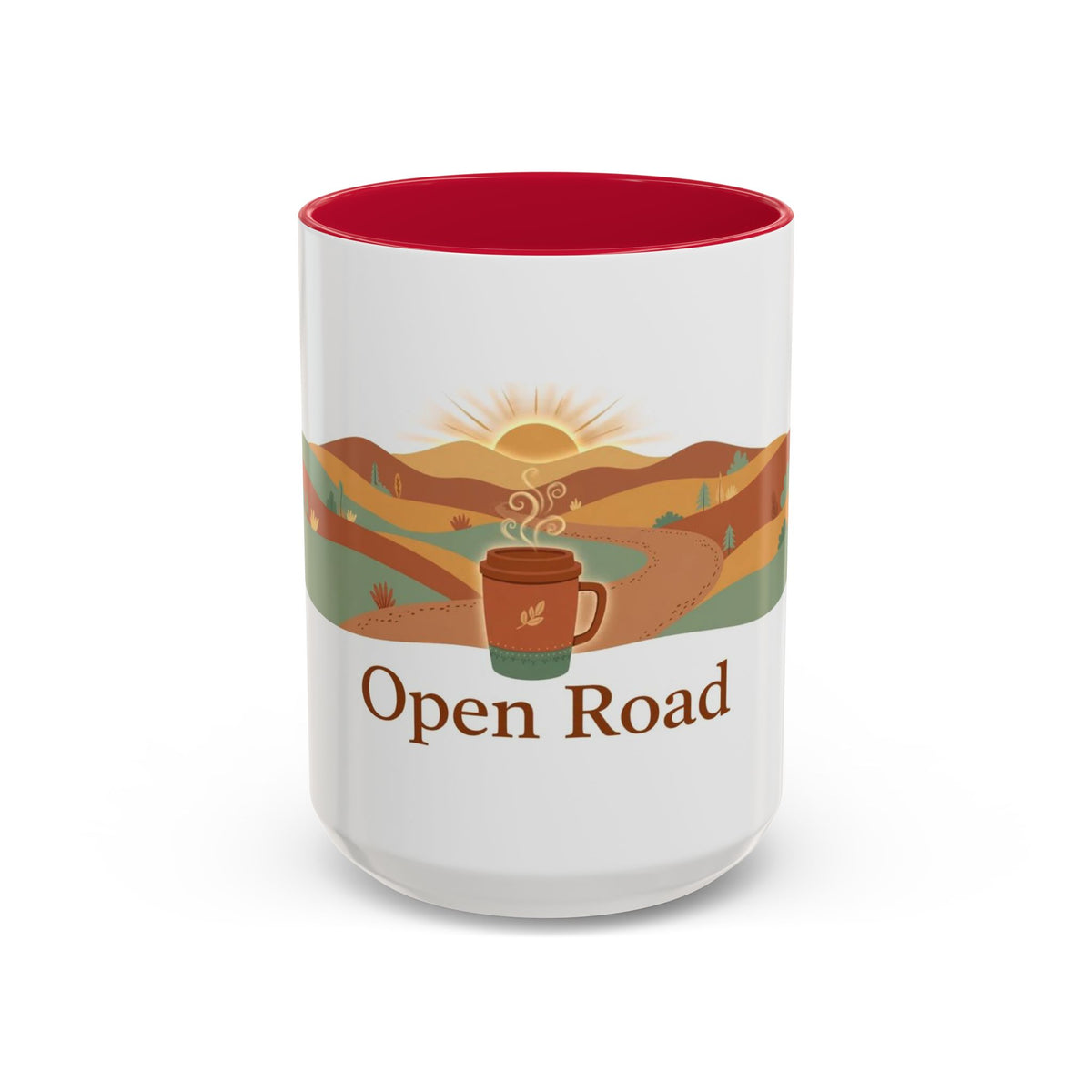 Open Road color accent ceramic coffee mug — Amanda's Brew House
