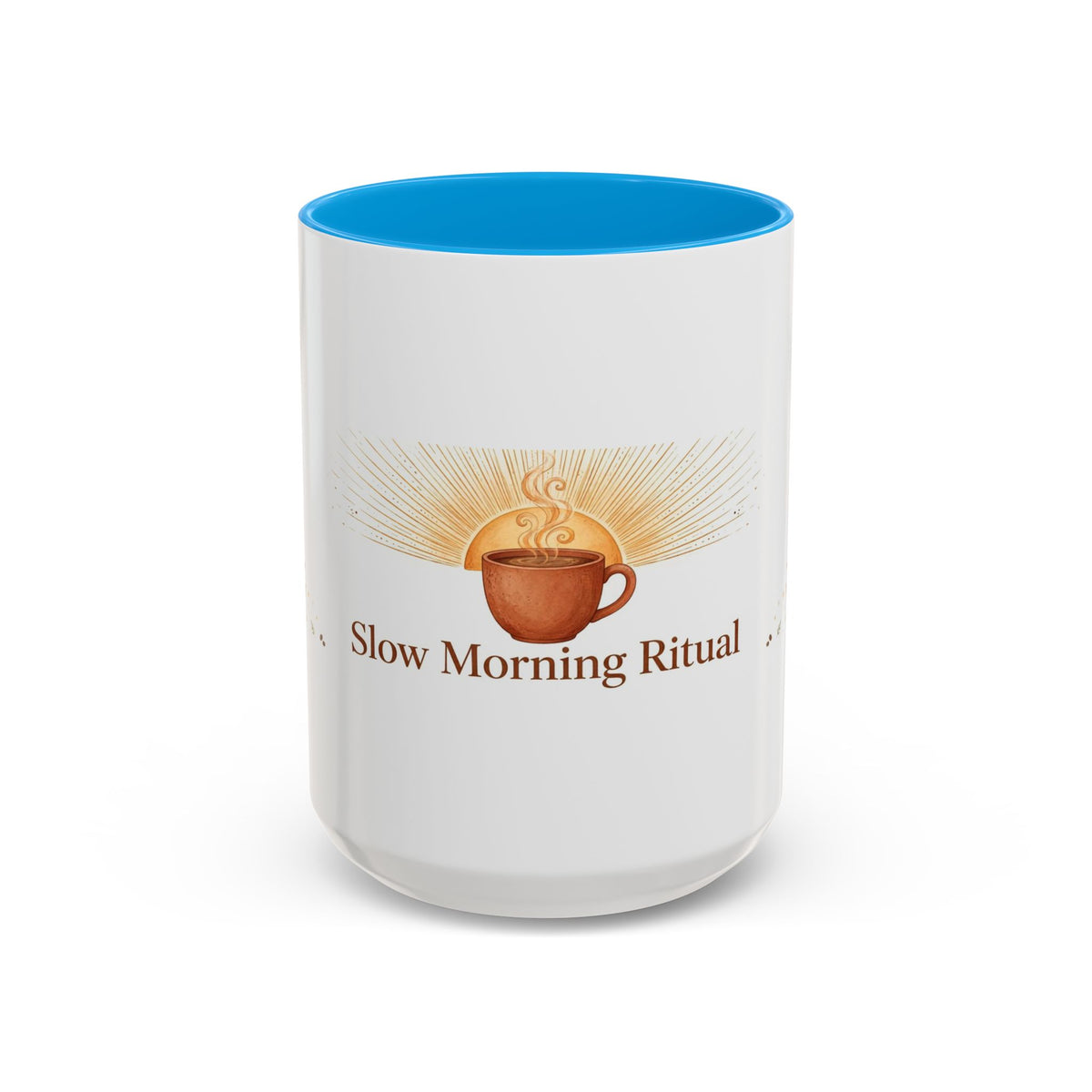 Slow Morning Ritual color accent ceramic coffee mug — Amanda's Brew House