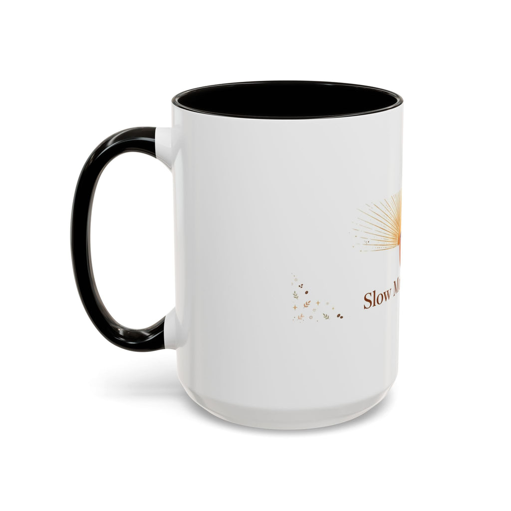 Slow Morning Ritual color accent ceramic coffee mug — Amanda's Brew House