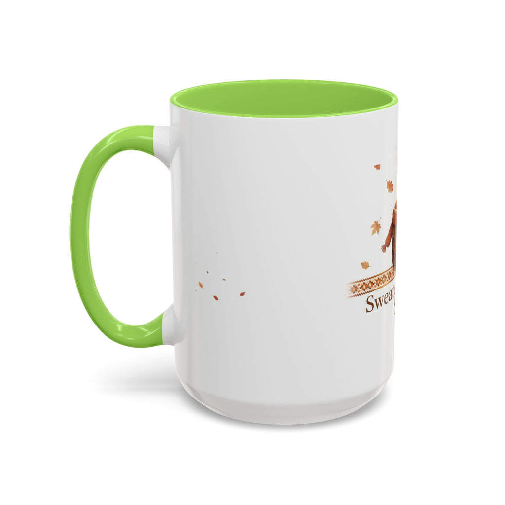 Sweater Weather Sips color accent ceramic coffee mug — Amanda's Brew House